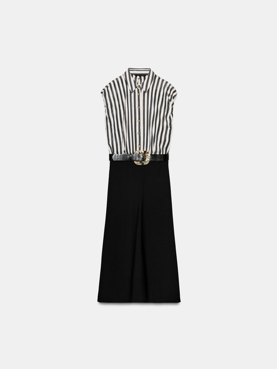 Zara Dresses & Skirts - Zara Black and White Striped Midi Dress